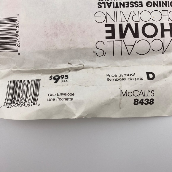 🪡 Vintage McCall’s Home Decorating Dining Essentials 8438 Sewing Pattern - Picture 4 of 5